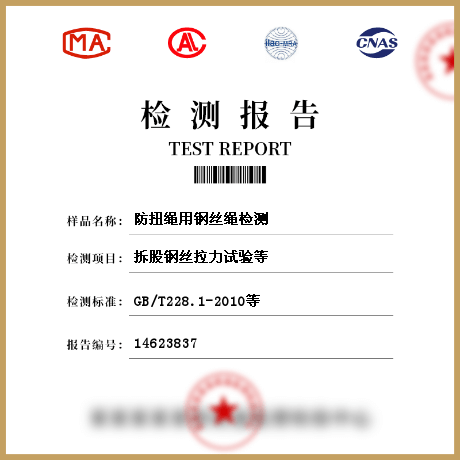 防扭繩用鋼絲繩檢測(cè)